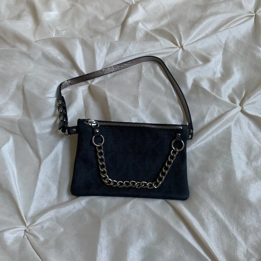 NWOT Michael Kors Gray Logo Print Synthetic/Leather Belt Bag sz S
